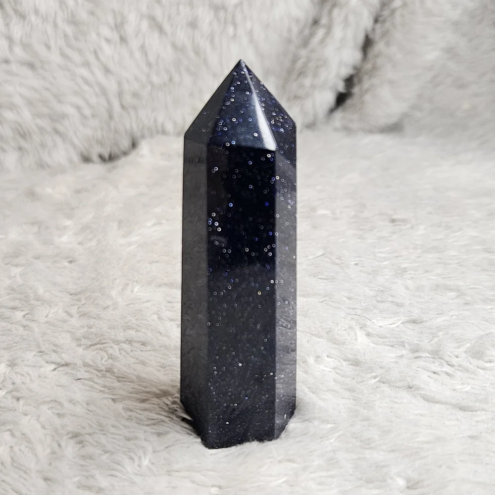 Blue Goldstone Tower – Ambition & Luck Crystal Obelisk - Picture 1 of 6